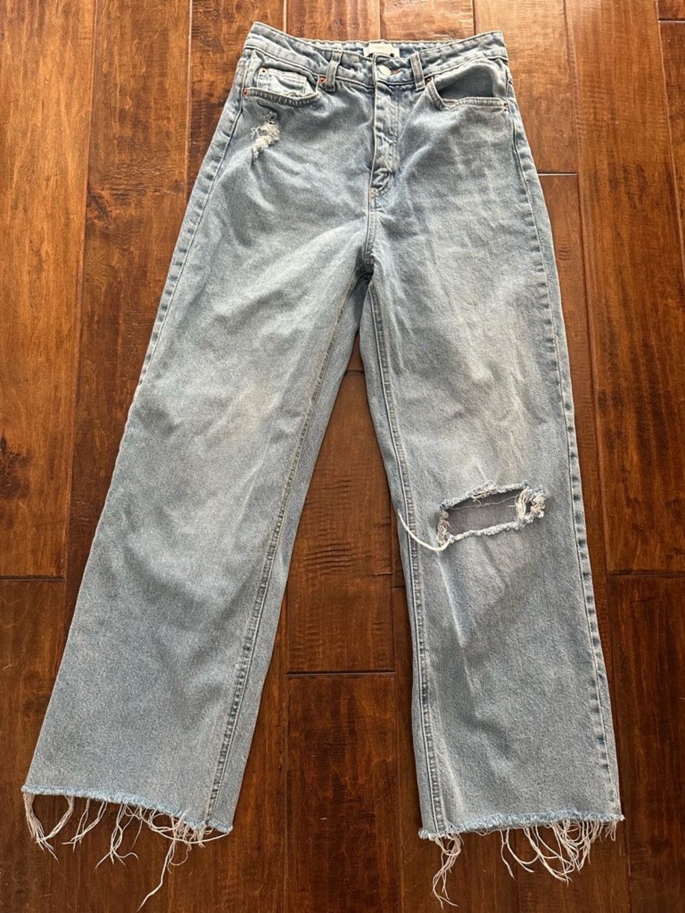 H&M Light Wash High Rise Wide Leg Jeans